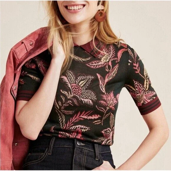 Scotch & Soda Knitted Tropical Bloom Sweater Size Small Anthropologie S - Picture 1 of 9